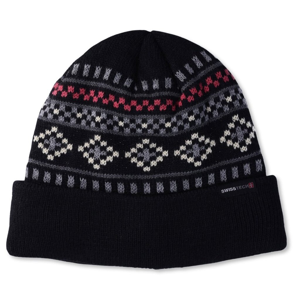 Swiss Tech Women’s Insulated Hat ONE SIZE Black Winter Design NEW